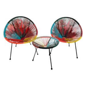 Set Cordonato 2 Sedute e Tavolino Multicolor da Giardino