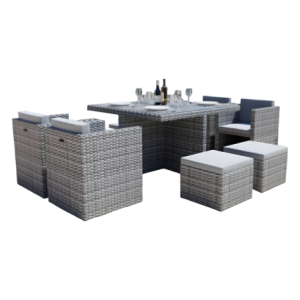 Set salotto New Cubo Eight 9pz grigio: arredo giardino moderno
