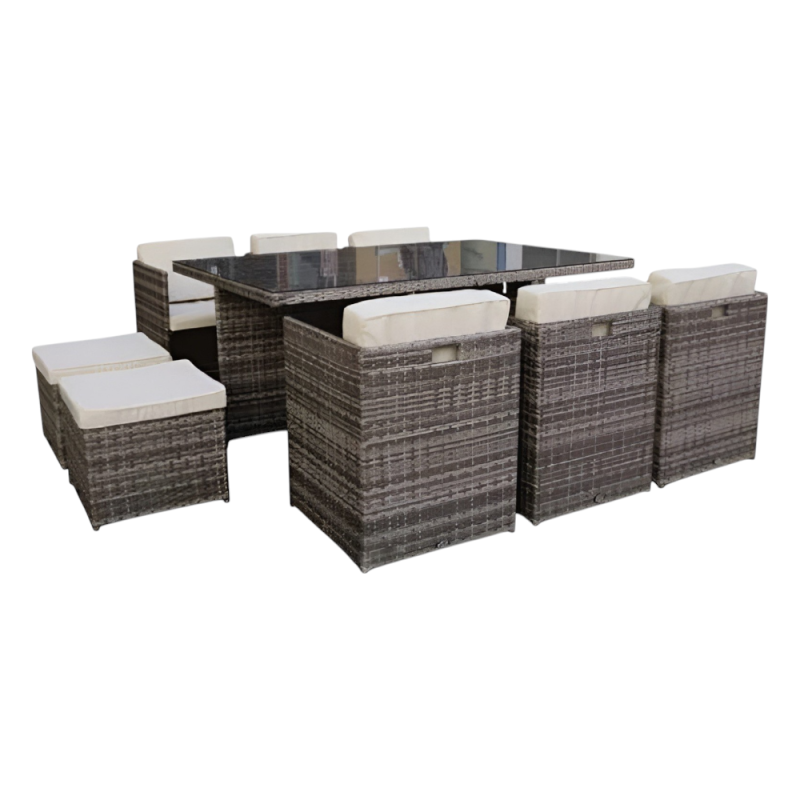 Set New Cubo Ten 11 pezzi colore grigio salotto da giardino