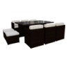 Set New Cubo Ten 11 pezzi colore moka salotto da giardino