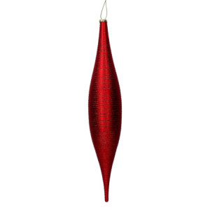 Zoom Sfera plastica goccia glitter rosso opaco cm h55