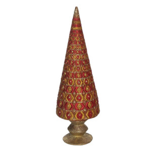Albero resina rombi rosso Ø10x33 cm - Decorazione natalizia