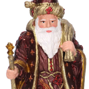Zoom Babbo natale resina bordeaux e oro cm 12x10h20