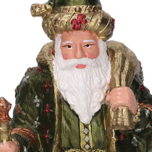 Zoom Babbo natale resina verde oliva cm 12x10h20