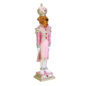 Soldatino resina cane rosa 24x22x92 cm - Decorazione originale