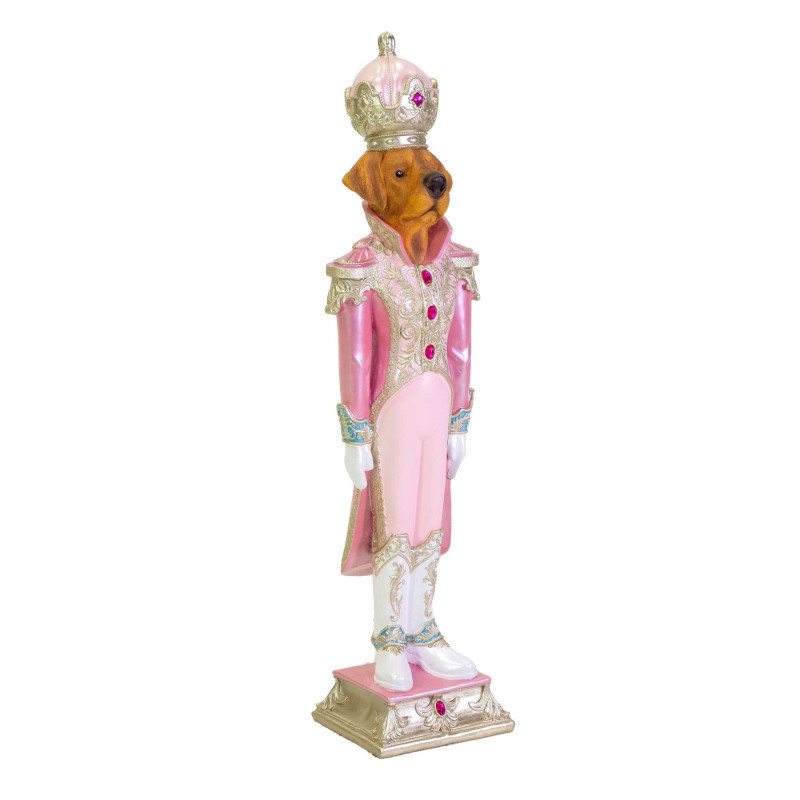 Soldatino resina cane rosa 24x22x92 cm - Decorazione originale