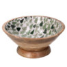 Ciotola legno decorativa con base alberi verde Ø24x11 cm