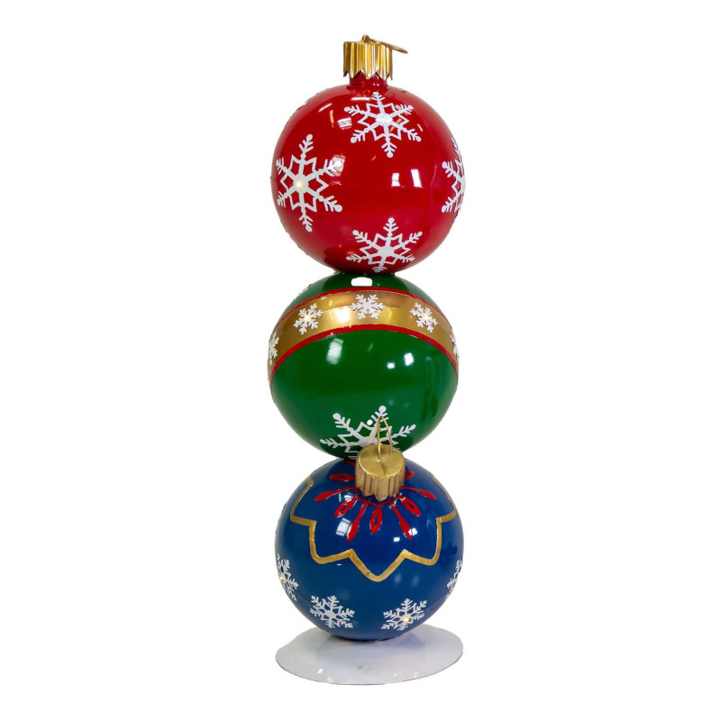 Sfera metallo trio rosso verde blu LED 38,5x30x103 cm - Decorazione