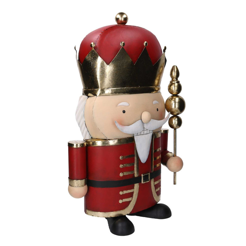 Soldatino metallo rosso 38,8x22,2x63 cm - Decorazione Natale