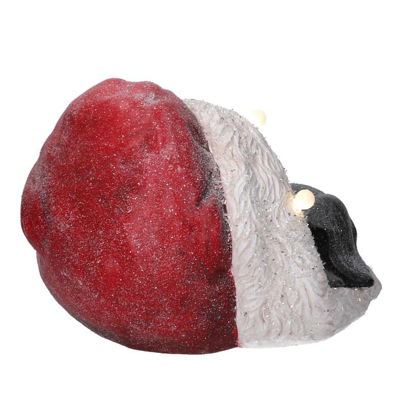 Cane resina nero con gatto, cappello e LED 35x34x24,6 cm