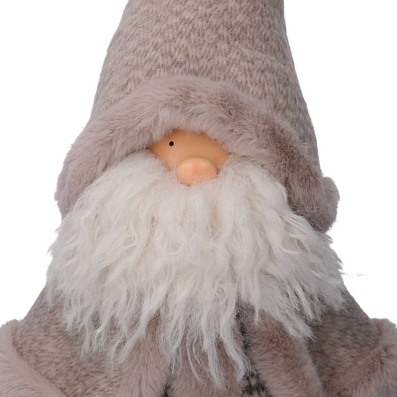 Babbo Natale tessuto con sacco grigio 36x19x62 cm - Decorazione