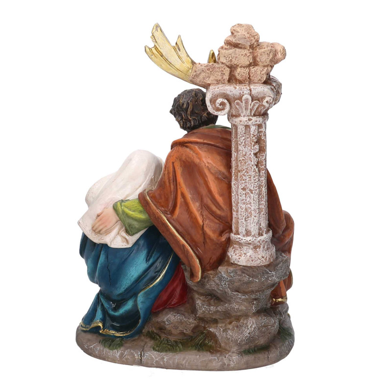 Natività resina con colonna 15x11x23 cm - Decorazione Natale