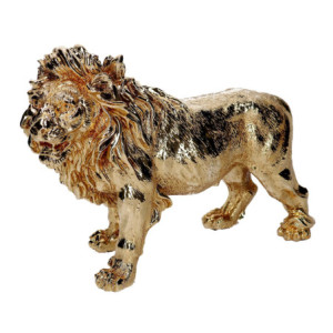 Statua leone oro resina 30x23 cm - Decorazione casa elegante