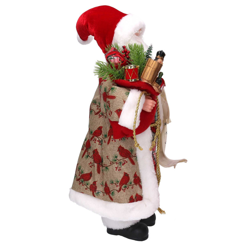 Babbo Natale tessuto rosso con lista H45 cm decorazione casa