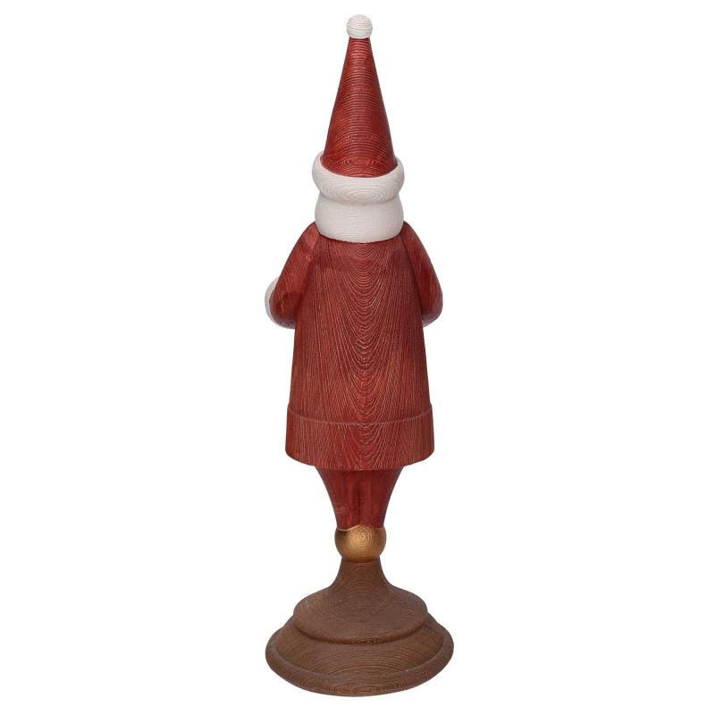 Babbo Natale resina portacandele rosso 11x15x37,5 cm decorazione