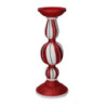 Portacandele resina bianco e rosso Ø15x38 cm decorazione casa