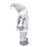 Babbo Natale tessuto bianco grigio 29x10h48 cm decorazione elegante