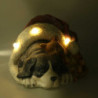 Cane resina nero con gatto, cappello e LED 35x34x24,6 cm