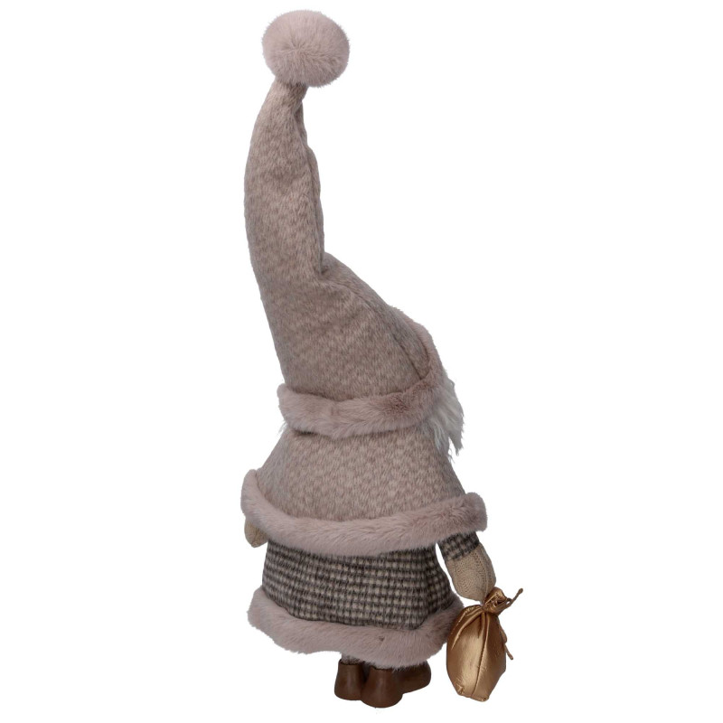 Babbo Natale tessuto con sacco grigio 36x19x62 cm - Decorazione
