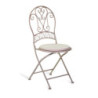 Sedia metallo Ragusa avorio con cuscino 40x48x94 cm esterno