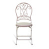 Sedia metallo Ragusa avorio con cuscino 40x48x94 cm esterno