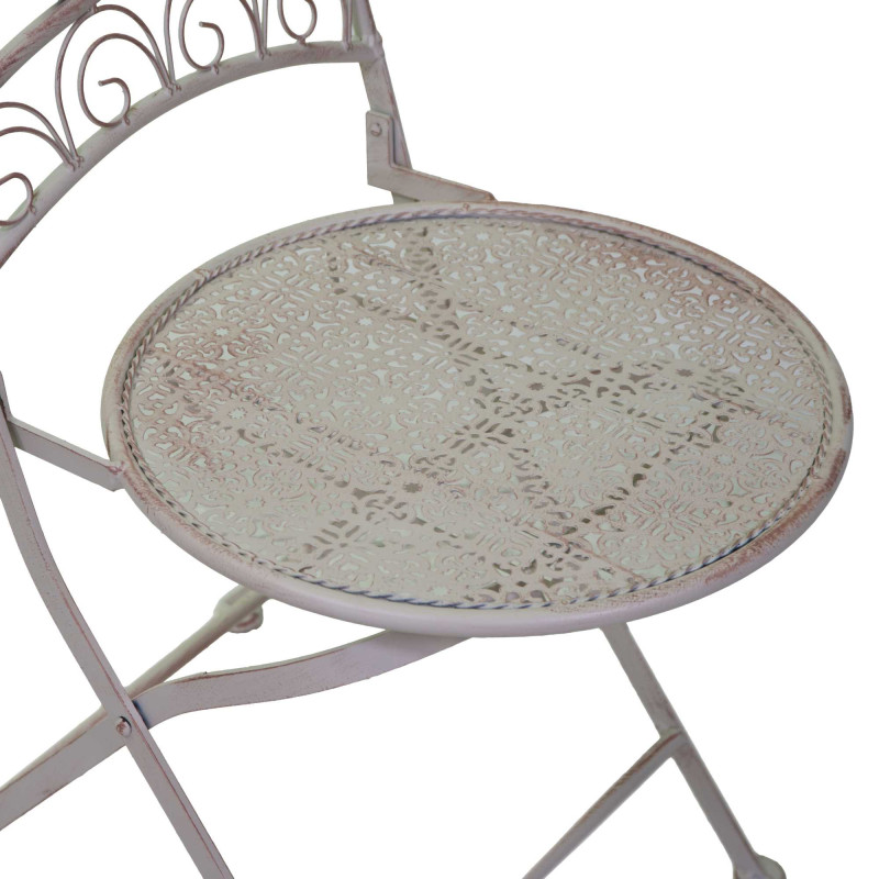 Sedia metallo Ragusa avorio con cuscino 40x48x94 cm esterno