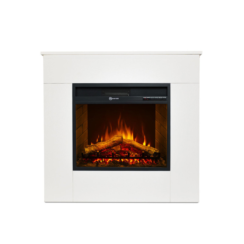 Camino elettrico Michelangelo bianco: stile e calore Made in Italy