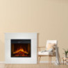 Camino elettrico Michelangelo bianco: stile e calore Made in Italy