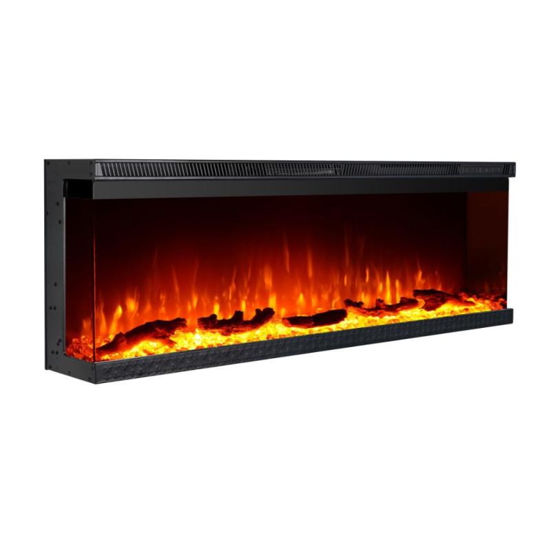 Camino elettrico da parete Boston100 a incasso 3 lati design moderno