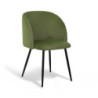 Poltrona velluto Ruby verde struttura nera 56,5x54xH46/81 cm