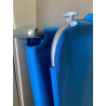 Set 4 lettini pieghevoli con parasole blu in ferro giardino