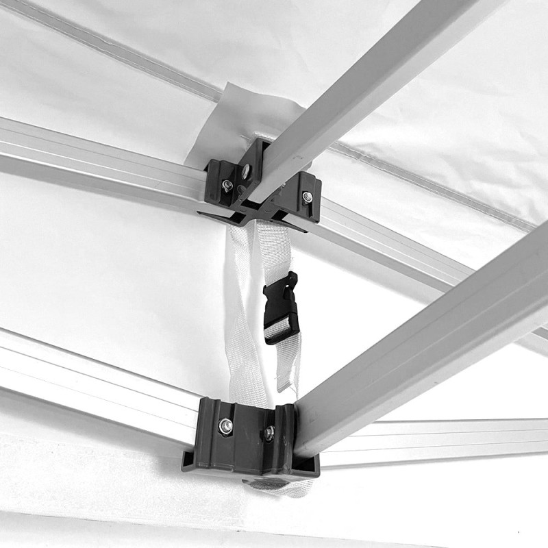 Gazebo richiudibile alluminio Market Pro 3x3 bianco esagonale