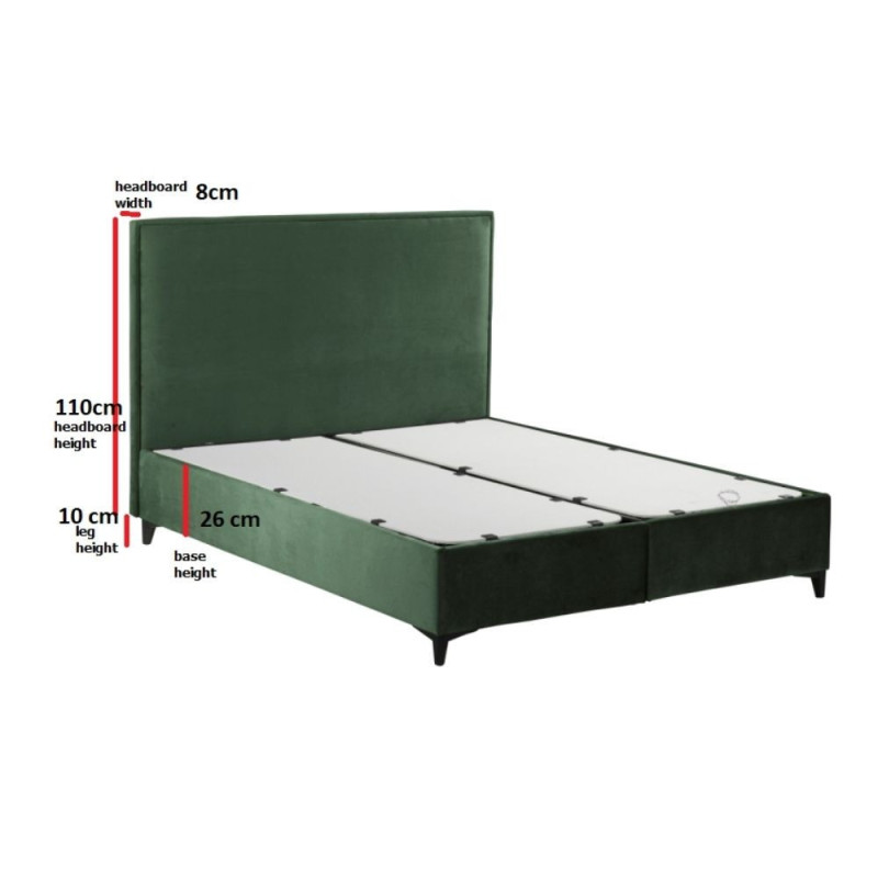 Letto matrimoniale contenitore Frame velluto tortora elegante