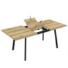 Tavolo allungabile Lini piano rovere e gambe metallo nero moderno