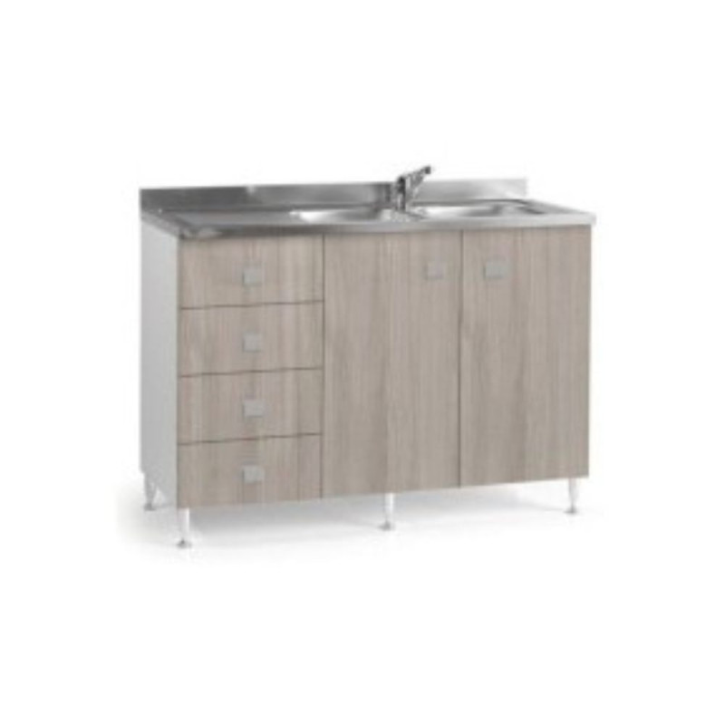 Base lavello 120 cm olmo con cassettiera sinistra cucina