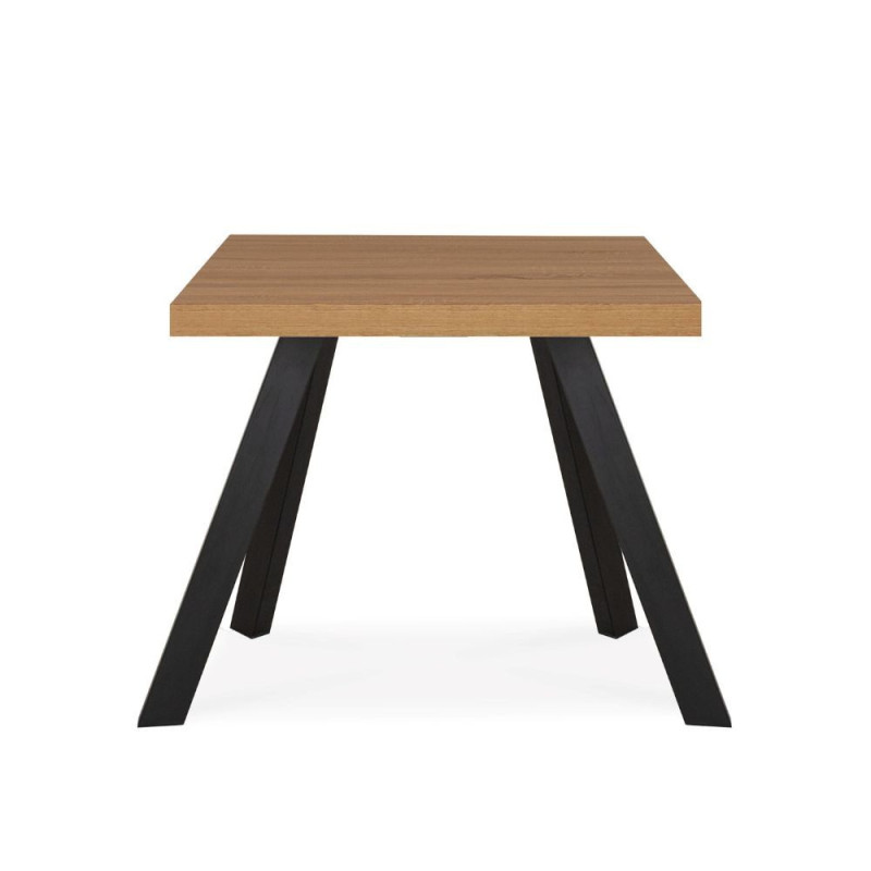 Tavolo fisso Marburg 80x80 teak e acciaio antracite moderno
