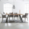 Tavolo fisso Marburg 160x80 cacao bordo legno acciaio antracite
