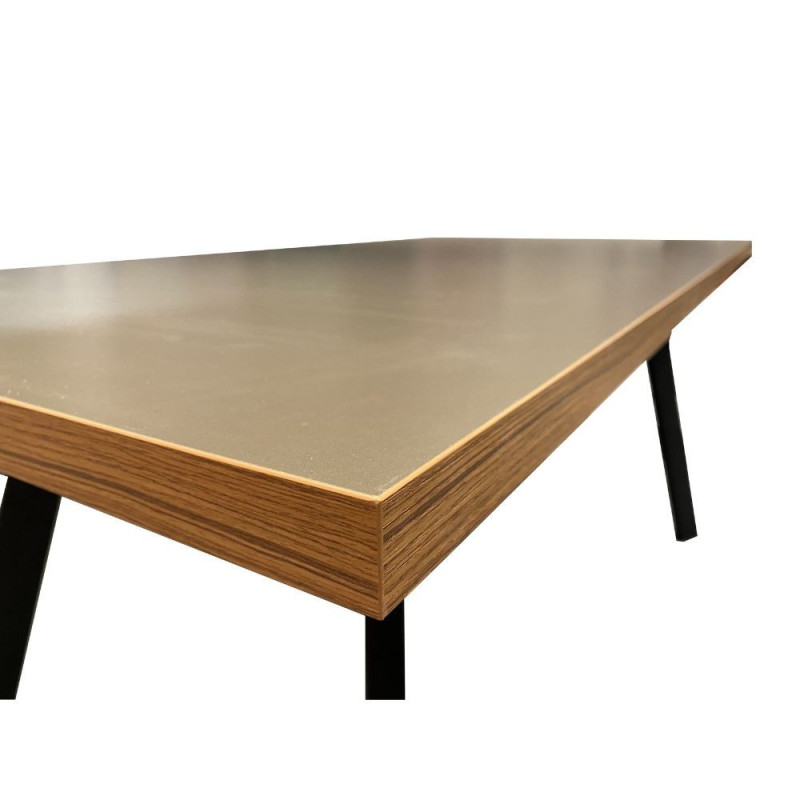 Tavolo fisso Marburg 160x80 cacao bordo legno acciaio antracite