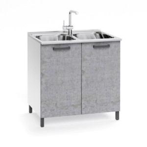 Sottolavello 80x50x85h cm cemento bianco lavello incluso