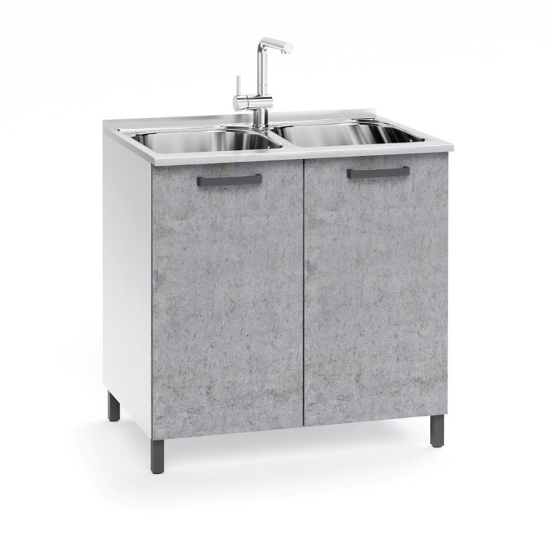 Sottolavello 80x50x85h cm cemento bianco lavello incluso