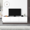 Mobile porta TV sospeso Francy 180 cm bianco con anta ribalta