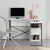 Scrivania espandibile Badau bianca gambe nere 110x37,2x77 cm