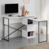 Scrivania espandibile Badau bianca gambe nere 110x37,2x77 cm