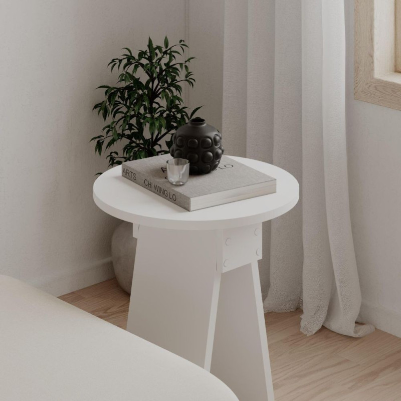 Tavolino da salotto Chen bianco 50x42x23,4 cm moderno