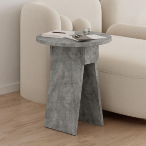 Tavolino da salotto Chen lagina effetto marmo grigio 50x42x23,4