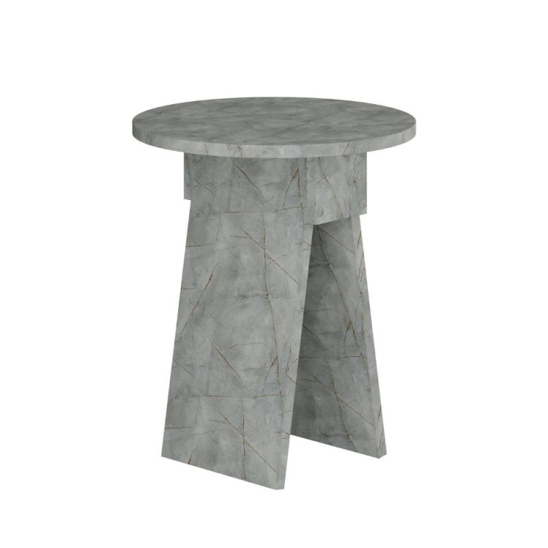 Tavolino da salotto Chen lagina effetto marmo grigio 50x42x23,4