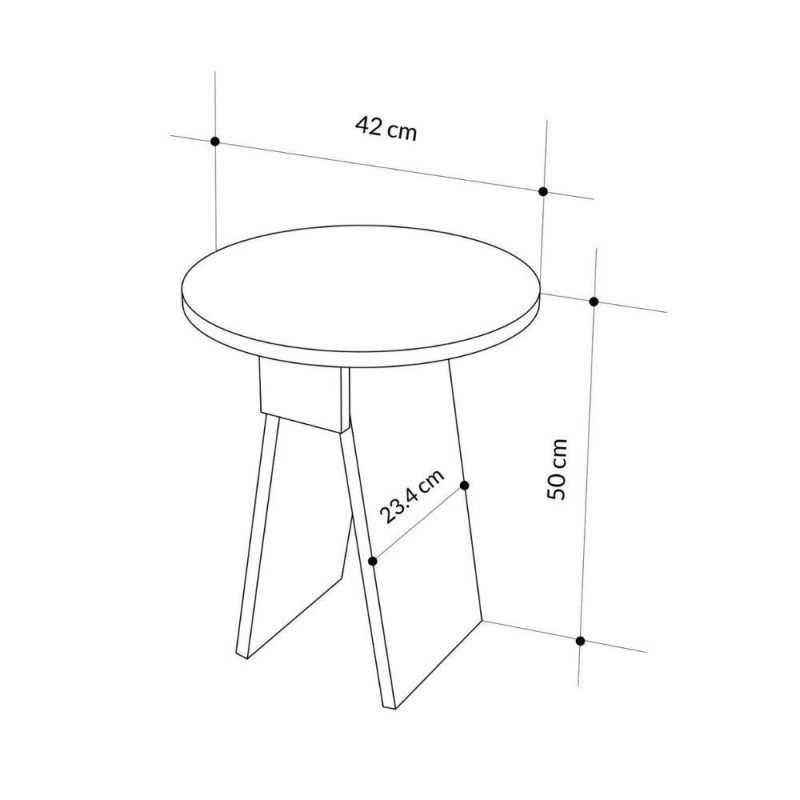 Tavolino da salotto Chen lagina effetto marmo grigio 50x42x23,4