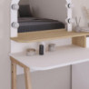 Toeletta Avien con specchio LED bianco e rovere