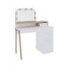 Toeletta Avien con specchio LED bianco e rovere