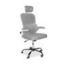 Sedia ufficio ergonomica Vibes bianca tessuto rete grigio cromata